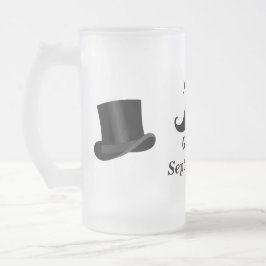 Traumhaftes Glas mit Schnurrbart und Zylinder für  Mattglas Bierglas