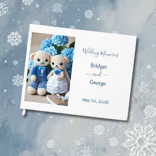 Traumhaftes Hochzeitspaar in Blau und Weiß Gästebuch