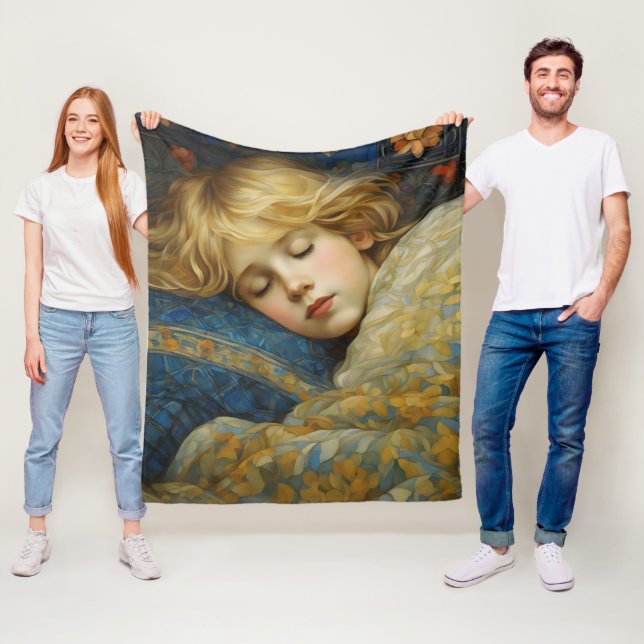 Traumhaftes Kind im Blumengeflecht Fleecedecke (Beispiel)