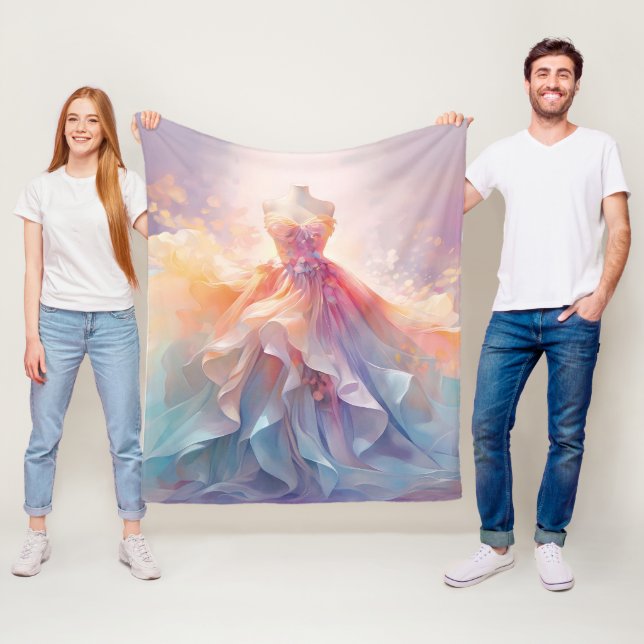 Traumhaftes Pastell-Couture-Kleid Kunst Fleecedecke (Beispiel)