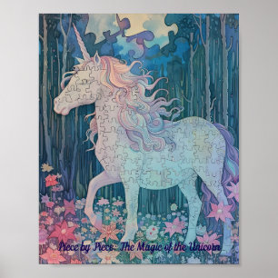 Traumhaftes Pastell-Einhorn-Puzzle Poster