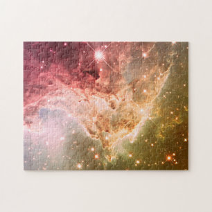Traumhaftes Pink Orange Ombre Schönes Nebel Puzzle
