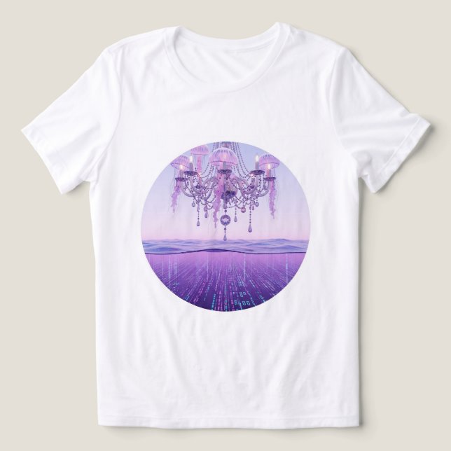 Traumhaftes Unterwasser Kronleuchter T-Shirt 💜 🌊 Tri-Blend Shirt (Design Vorderseite)