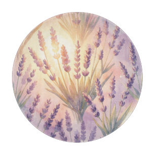 Traumhaftes Wasserfarben-Lavendel-Lila-Blumenmuste Schneidebrett
