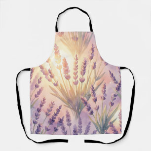 Traumhaftes Wasserfarben-Lavendel-Lila-Blumenmuste Schürze