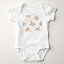 Traumhäschen-Wolken Baby-Body | Schlafender Hase