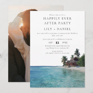 Traumhochzeit am tropischen Strand Foto-Hochzeit Einladung