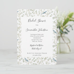 Traumhochzeit mit hübschen blauen Vögeln Junggesel Einladung