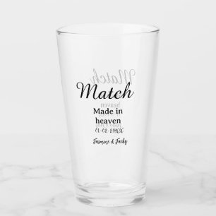 Traumhochzeit Name Datum einfache Kalligrafie Glas