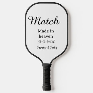 Traumhochzeit Name Datum einfache Kalligrafie Pickleball Schläger