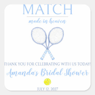 Traumhochzeit, Tennis-Brautabschied Quadratischer Aufkleber