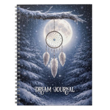 Traumjournal mit Traumfänger Schnee