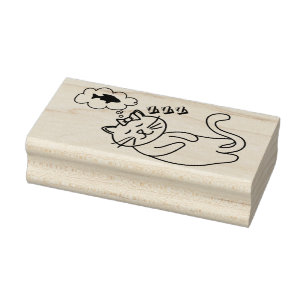 Traumkatzenkunst-Briefmarke Gummistempel