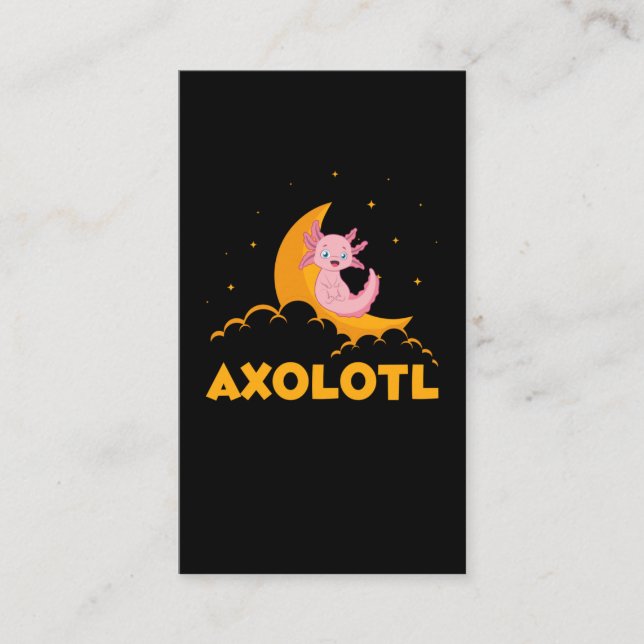 TraumKawaii Axolotl Moon Süße Tier Visitenkarte (Vorderseite)