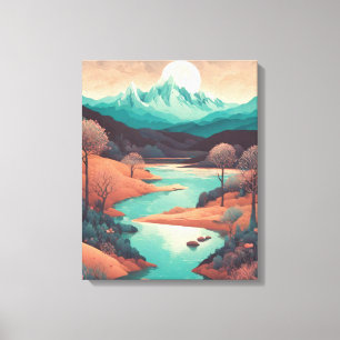 Traumlandschaft im Pop-Art-Stil Leinwanddruck