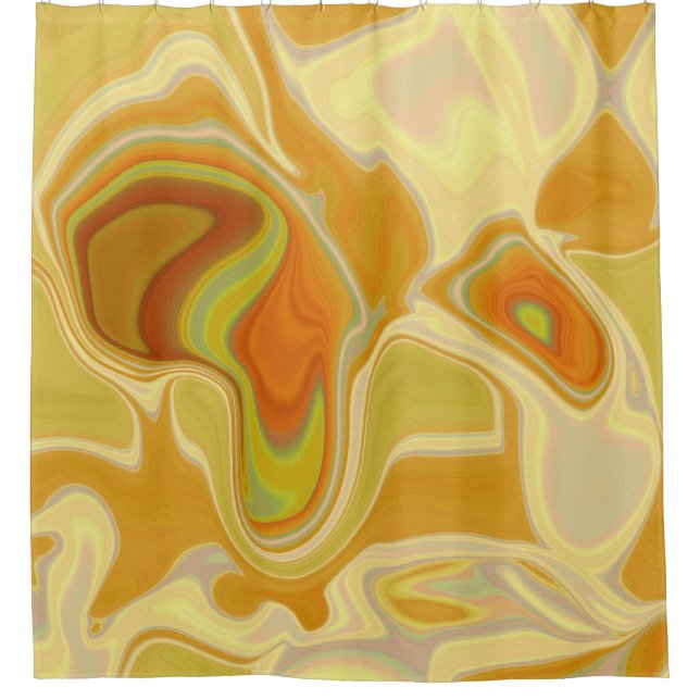 Traumlandschaft in Gold Duschvorhang (Vorderseite)