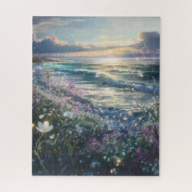 Traumlandschaft: Wildblumen am Ocean Puzzle (Vertikal)
