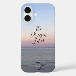 Traumleben Zitat farbenfrohe Ozean Sonnenaufgang iPhone 16 Hülle