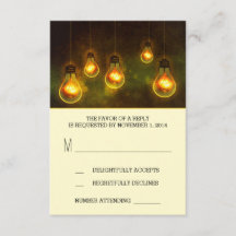 Traumleuchte Glühbirnen skurrile Hochzeitskarte RS