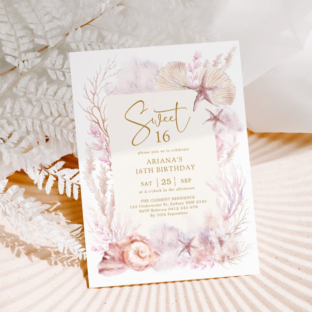 Traummeer unter der Meerjungfrau Süße 16 Einladung (Von Creator hochgeladen)