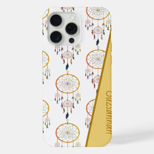 Traummfänger Feder Muster Boho Individueller Name iPhone 15 Pro Max Hülle