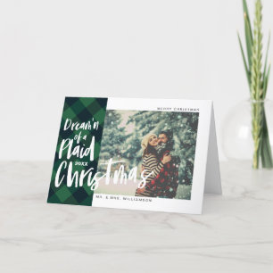 Traum'n von einem Karierten Weihnachts-Green Buffa Feiertagskarte