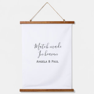 Traumpaar-Name Ehepaar Hochzeit einfach Wandteppich Mit Holzrahmen