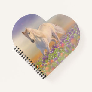 Traumpferd durch Blume laufen Notizbuch