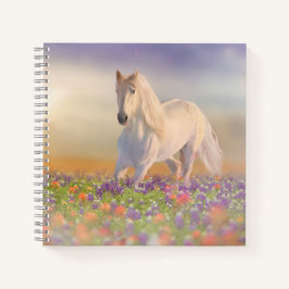 Traumpferd durch Blume laufen Notizbuch