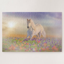 Traumpferd durch Blume laufen Puzzle