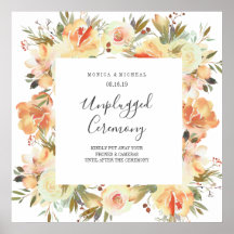 Traumpfirsich Unplugged Wedding Zeremony Sign