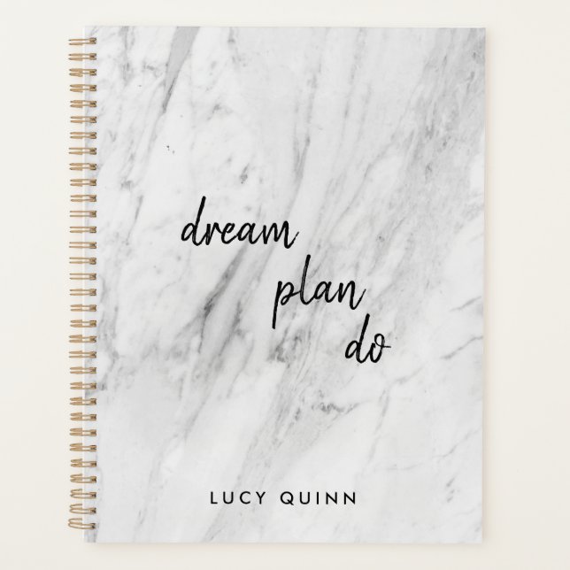 Traumplan Do | White Marble Modernes, stilvolles S Planer (Vorderseite)