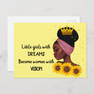Traumschwarze Girl Empowerment-Zitat Postkarte