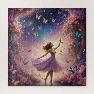 Traumtänzer mit Schmetterlingen und Blume Puzzle