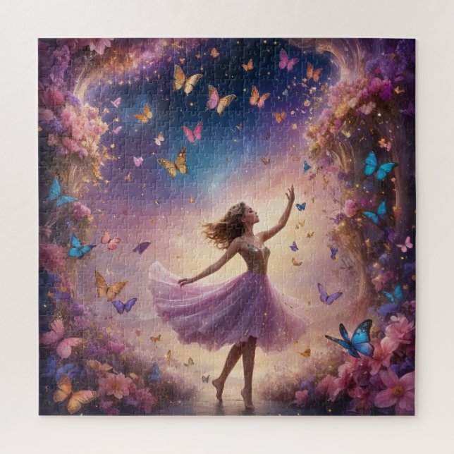 Traumtänzer mit Schmetterlingen und Blume Puzzle (Vertikal)