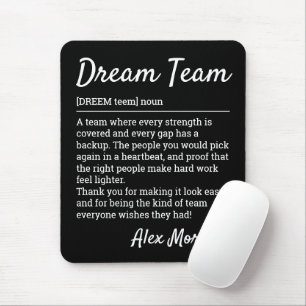 Traumteam-Definition Teamarbeit Danke Schwarz Mousepad