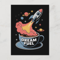Traumtreibstoff-Grafik: Rakete startet aus Kaffee