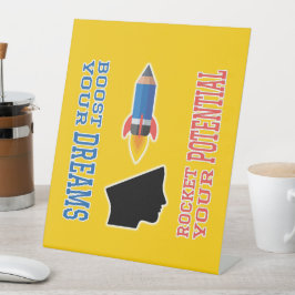 Traumverstärker und potenzielle Rakete Sockelschild