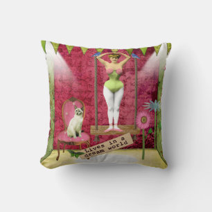 Traumwelt Vintage Funky Ballerina Veränderte Kunst Kissen