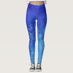 Traumwirkung Farbe Spritzer Wolken Blau Leggings