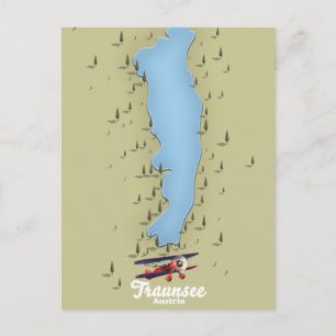 Traunsee Österreich See Karte Poster