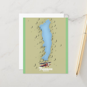 Traunsee Österreichische Seekarte Poster