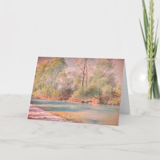 Traunstein River on Road to Empfig, Bayern: Karte (Vorderseite)