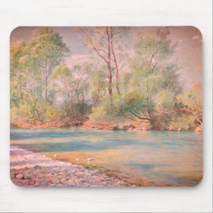 Traunstein River on Road to Empfig, Bayern: Mousepad
