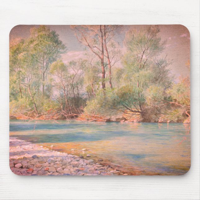 Traunstein River on Road to Empfig, Bayern: Mousepad (Vorne)