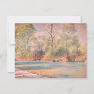 Traunstein River on Road to Empfig, Bayern: Postkarte