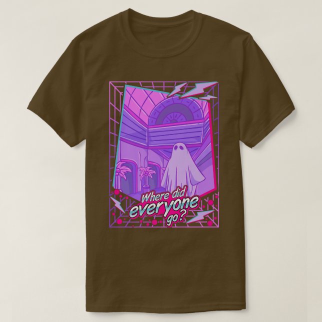 Traurig 1980er Vaporwave Ghost Sheet Ghost Ästheti T-Shirt (Design vorne)