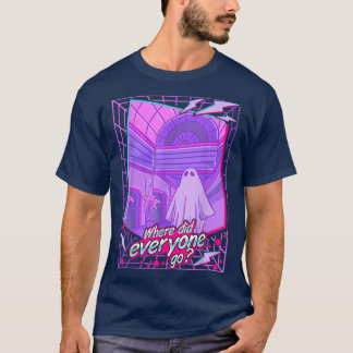 Traurig 1980er Vaporwave Ghost Sheet Ghost Ästheti T-Shirt