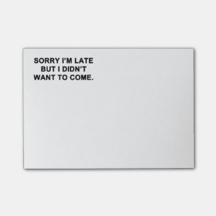 Traurig bin ich spät, aber ich wollte nicht, um z post-it klebezettel