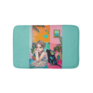 Traurig, dass sie nicht ausgehen kann, um zu spiel badematte